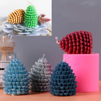 3D Navidad Pine Cone Silicona Pastel Fondant Molde De Cera Jabón De Plastilina Molde De Vela Haciendo • 16.97€
