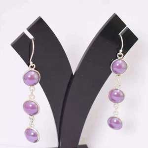MULTI GEMSTONE SILVER PLATED JEWELLERY EARRINGS GR1694 - Picture 1 of 1