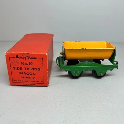 Vintage Hornby Trains No. 20 Side Tipping Wagon 0 Gauge BOXED Made in England - Image 1 of 4