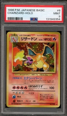 Pokemon Charizard Conjunto Base Holo Japonês Raro #006 PSA 9 Perfeito Estado - Imagem 1 de 2