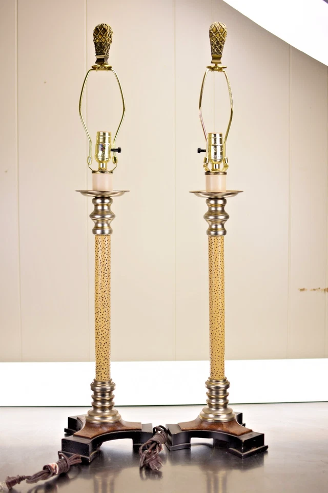 juego de lámparas de mesa de diseño absoluto diseño de pilar estriado Foto 1 de 4