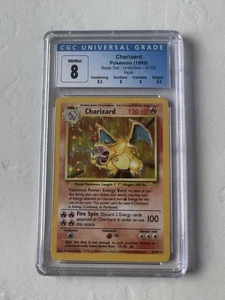Charizard 04/102 Base Set Holo Rare Pokemon Card - Unlimited - CGC 8 - Picture 1 of 2