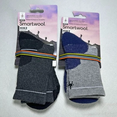 Pacote com 2 meias masculinas Smartwool caminhada lã merino tripulação atlética tamanho M mistura de 2 cores - Imagem 1 de 4
