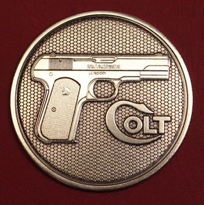 Colt Firearms 1903 .32 Pocket Hammerless Display Case Bronze Medallion - Picture 1 of 2