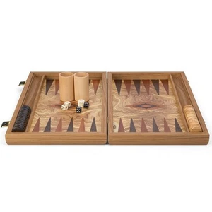 NEW Manopoulos Backgammon Olive Burl 38cmx23cm - Picture 1 of 7