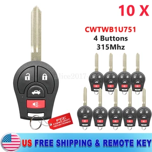 10 FOR 2013 -2019 NISSAN SENTRA VERSA KEYLESS REMOTE KEY FOB CWTWB1U751 4 Button - Picture 1 of 7