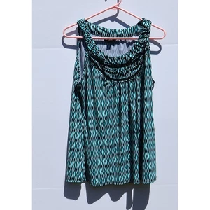 Camiseta sin mangas Fashion Bug talla grande estampado Argyle verde - Imagen 1 de 4