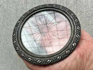 Sottobicchiere vintage Webster in argento sterling e cristallo - taglio starburst - 5,25" - Foto 1 di 6