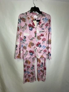 Alma Sleepwear LS shirt and pants NWT floral/animal print pink sz M - Picture 1 of 6