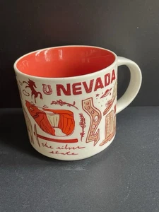 Starbucks Been There Series Collectible Ceramic Mug Nevada 14oz Silver State US - Foto 1 di 5