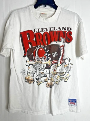 Camiseta De Colección 1988 Cleveland Browns Dawg Hueso de Perro Nuez moscada Jack Davis Para Hombres Grande Foto 1 de 4