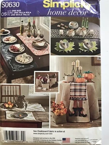 Simplicity Home Decor Pattern S0630 Fall Halloween Table Accessories Decorations - Picture 1 of 6