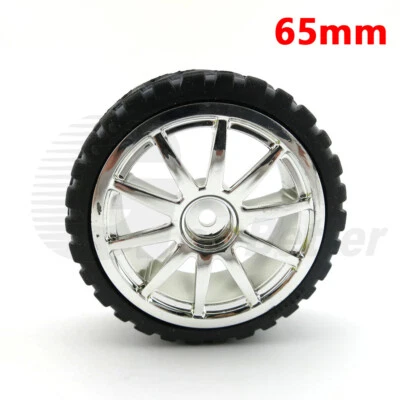 65mm Plastic Wheel Rubber Tire for Hex Motor Shaft Coupling RC Model Toy Car DIY - Image 1 of 4