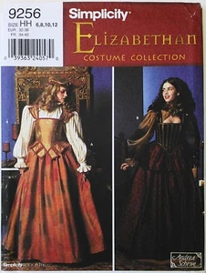 Simplicity 9256 Misses elisabethanisches Kostüm Kleid Hut Schnittmuster Gr. 6-12 - Bild 1 von 1