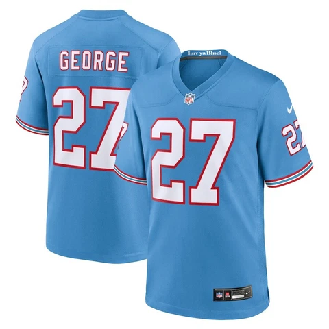 Tennessee Titans Eddie George Nike Blue Oilers Throwback Retired NFL Game Jersey Cover