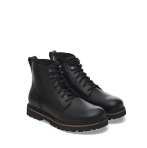 BIRKENSTOCK HIGHWOOD LACE MID BLACK REGULAR/WIDE WIDTH ANKLE BOOTS - Picture 1 of 5