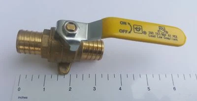 Paquete de 1 válvula de bola XFITTING 1" Pex B con oreja caída, válvula de bola Pex de 1" con oreja  Foto 1 de 4