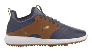 NEW Puma Ignite PWRADAPT Caged Crafted - Peacoat-Leather Brown-Puma Gold - 9 - Picture 1 of 1