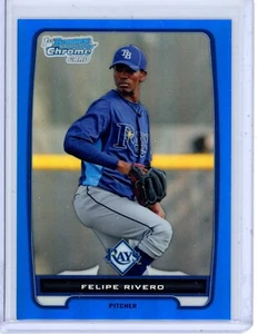 2012 Bowman Chrome Felipe Rivero Vazquez BCP122 Blue Refractor 192/250 Rays - Picture 1 of 1