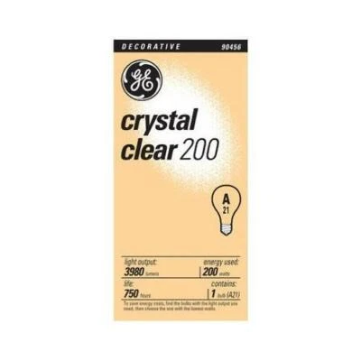 GE Lighting 16069 A-21 Clear General Purpose Light Bulb 200Watt - Image 1 of 2