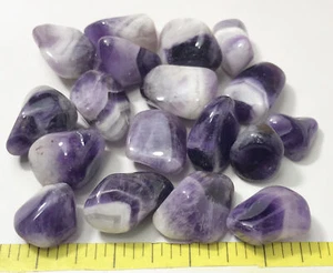 AMETHYST Banded "A" grade, Large (20-30mm) polished stones.   1/2 lb HAND SORTED - Picture 1 of 2