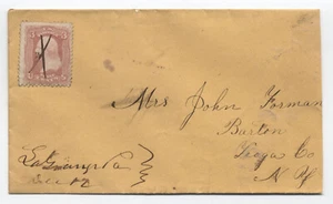 1860s La Grange IN manuscript postmark #65 cover [h.4455] - Picture 1 of 3