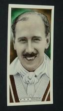 ARDATH CIGARETTES CARD 1935 CRICKET CELEBRITIES #12 P.G.H. FENDER SURREY