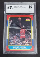 86-87 FLEER #57 MICHAEL JORDAN ROOKIE CARD GRADED 10 *A RARE OPPORTUNITY*