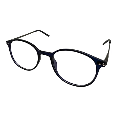 Gafas Unisex Redondas Azul/Gris Acetato Metal 51-20-138 Borde Completo-Lente Demostración Foto 1 de 4