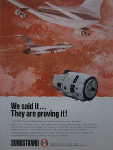 9/1975 PUB SUNDSTRAND AVIATION IDG ELECTRIC GENERATING SYSTEM F-16 TRISTAR AD - Picture 1 of 1