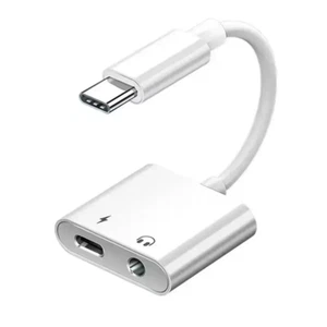 Samsung Ipad USB C Kopfhörer Adapter Ladebuchse 2in1 Typ C 3.5mm Klinke Aux - Bild 1 von 6