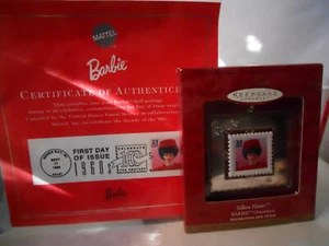 Hallmark Barbie Stamp Ornament 1999 mit COA First Day of Issue   - Bild 1 von 3