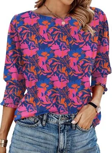 IECCP Womens Tops for Work Womens Summer Blouses 2025 3/4 Length Sleeve Women... - Picture 1 of 5