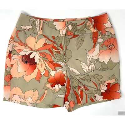 Pantalones cortos para mujer Worthington estampado floral poliéster frente plano talla 8 Foto 1 de 4