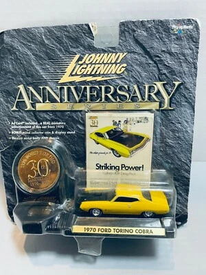 1/64 JOHNNY LIGHTNING 30TH ANNIVERSARY SERIES 1970 FORD TORINO COBRA YELLOW - Image 1 of 3