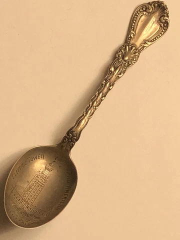 Edwardian 1901 Alvin sterling Pan American Expo Tower Buffalo spoon MA 082022gA@ Cover
