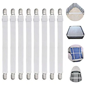 Adjustable Bed Sheet Straps Suspenders Elastic Sheet Fasteners Grippers Garte... - Picture 1 of 8