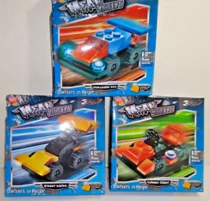 3 Mean Streets Block Tech sets Cars Red, Blue & Yellow Ages 6-12 Box Damage - Picture 1 of 8