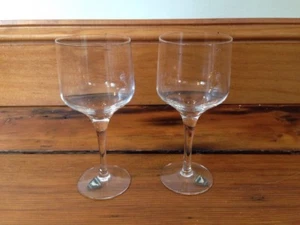 Pair 2 Vtg Orrefors Sweden Small Swedish Crystal Goblets Sherry Wine Glasses - Picture 1 of 4