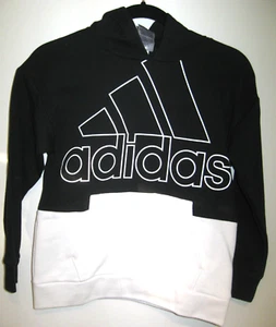 Adidas Kids Boys/Girls Hoodie Black & White Size 10/12 (Medium)  - Picture 1 of 4