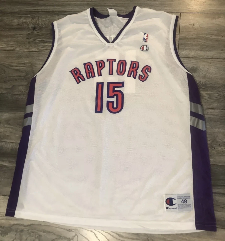 Camiseta deportiva vintage de los 90 campeón Toronto Raptors Vince Carter NBA para hombre 48 blanca Foto 1 de 4