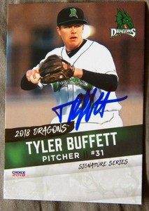 Cincinnati Reds Tyler Buffett Signed 2018 Dayton Dragons Auto Card