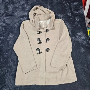 Sebby Tan Jacket XXL Soft Sweatshirt Material Front Pockets Zip and Toggle - Picture 1 of 6