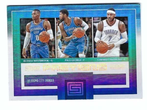RUSSELL WESTBROOK, PAUL GEORGE, CARMELO 17-18 PANINI STATUS NBA STATUS FACTIONS - Picture 1 of 1
