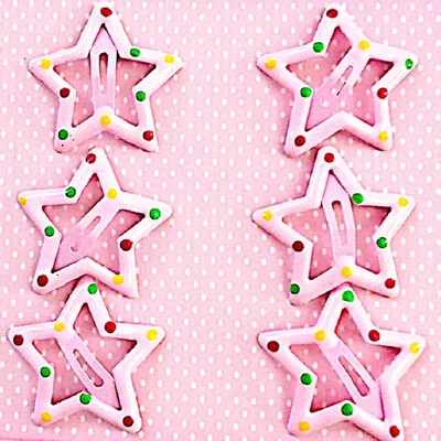 Metal Star Hair Clip Silver Barrette Lot Y2K Cutecore Aesthetic Bundle 4PC - Image 1 of 2