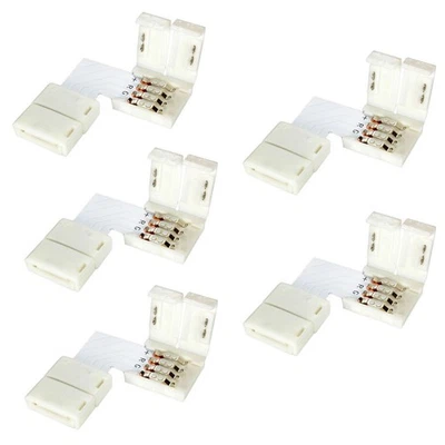 5* 3528 5050 4Pin 10mm L Shape Adapters PCB LED Strip Connectors No soldering H - Image 1 of 4