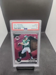 2021 Mosaic ZACH WILSON Rookie No Huddle Pink Disco Prizm RC /20 PSA 10 - Picture 1 of 2