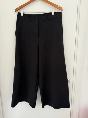 Witchery 12 Black Structured Culottes Wide Leg Ankle Pants - image 1 of 4
