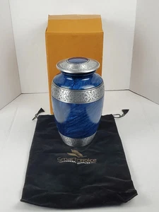SmartChoice SC-CB105 Blue Classic 10.5" Cremation Urn For Ashes new in box asap - Picture 1 of 8