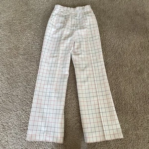 Vintage 70s Saks Fifth Avenue Wide Leg Trouser Pants Red White Blue Size 24 - Picture 1 of 8